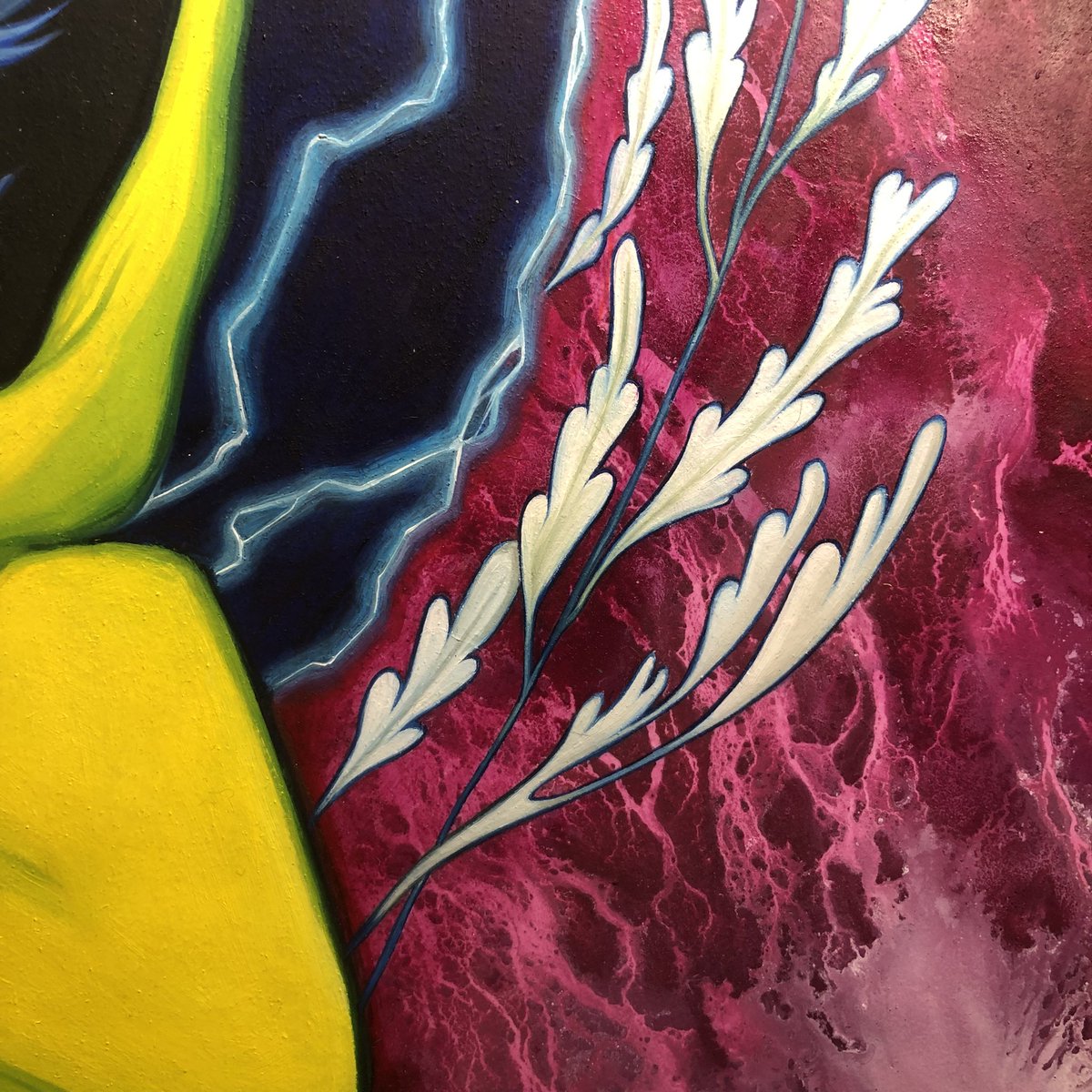 pneumacia's tweet photo. WIP!!! Christopher Chaos fanart. Super good comic! Would kill to do a cover for it @_@ Oil and gold leaf on board; still got a lot of details to add and things to tighten up! https://t.co/QH8IPdcXRz