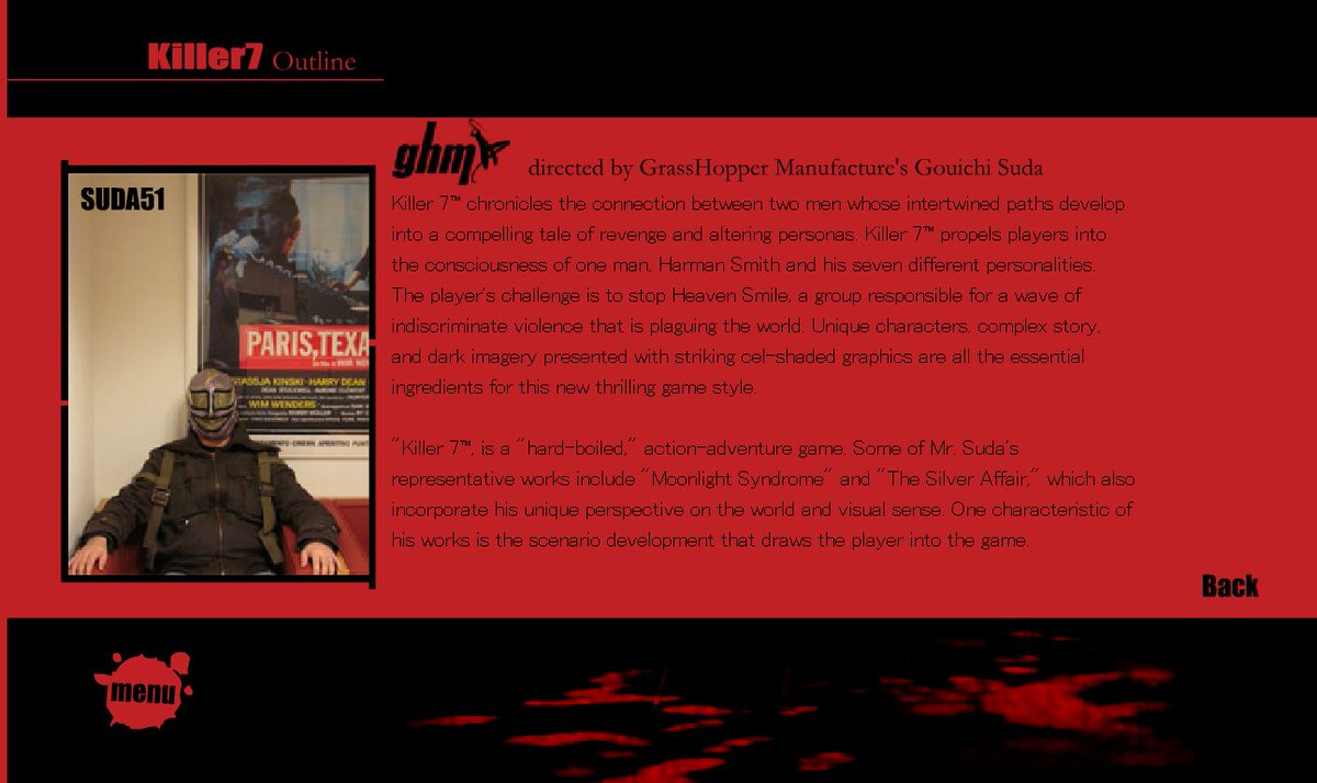 51YWNBAW51's tweet photo. @Grasshopper_EN @SUDA_51's Capcom 5 #killer7 LEATHER Luchador, killer7 WEBSITE Luchador &amp; @DEADANDBURIED5's #NOMOREHEROES/AREA51 Looks. https://t.co/icj4fDuzbG