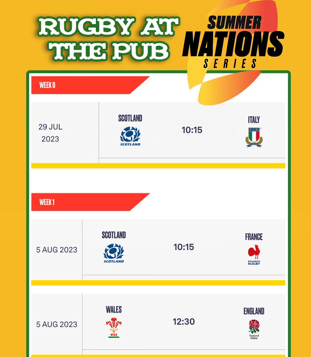 We’re opening early at 10am for rugby at the pub starting this Saturday! We’ll have libations available starting at 10am and the kitchen will open at 11am. Start the weekend with #rugby! #summernationsseries