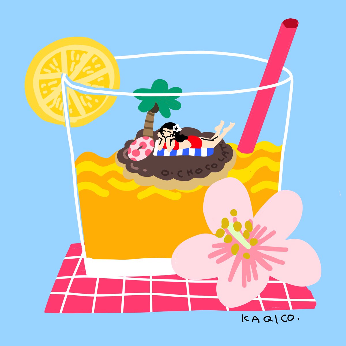 kaqico's tweet photo. 「グラスの中のバカンス」 https://t.co/ICLaZ8FD65