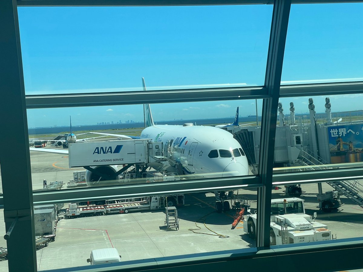 ツアーファイナルに向けて、大阪へ出発✈️
尾翼が緑だった💚🌱💚