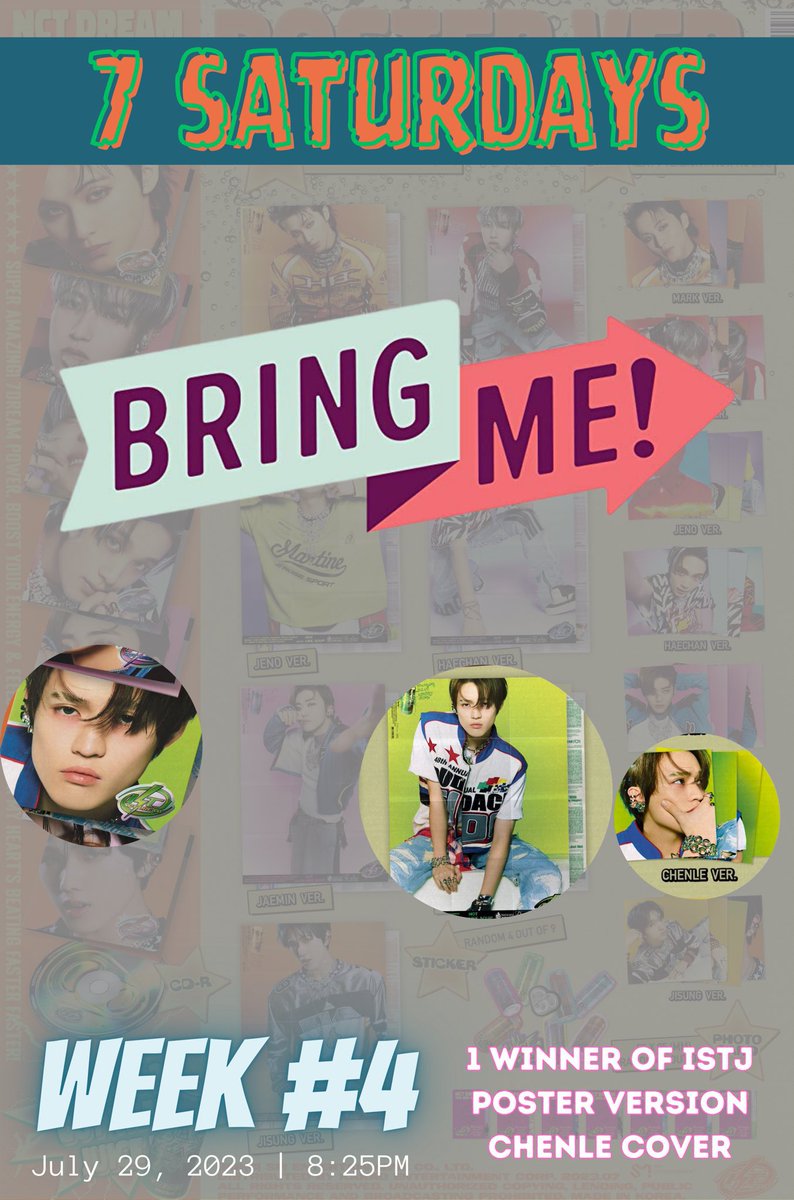 DreamieNoonas's tweet photo. 7 SATURDAYS: WEEK #4

Prepare your game mode as we bring back BRING ME here on Twitter.

first two winners will get a GCASH gift and the last winner will be able to get an NCT DREAM ISTJ Chenle Poster Version Album 💚

See u later Czennies!

#BindingBrokenMelodies_7DREAM https://t.co/aHlKz2RHyD