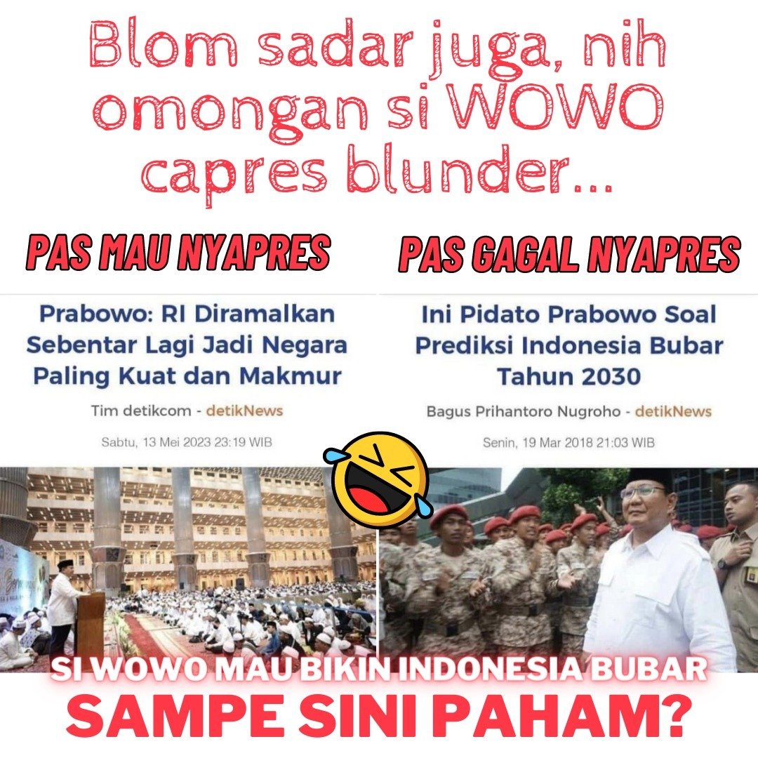 basin15617385's tweet image. prabowo seperti anak kecil bocil labil tak pantas jadi presiden.
#HAM #Bubar #Prabowo #Rusak
