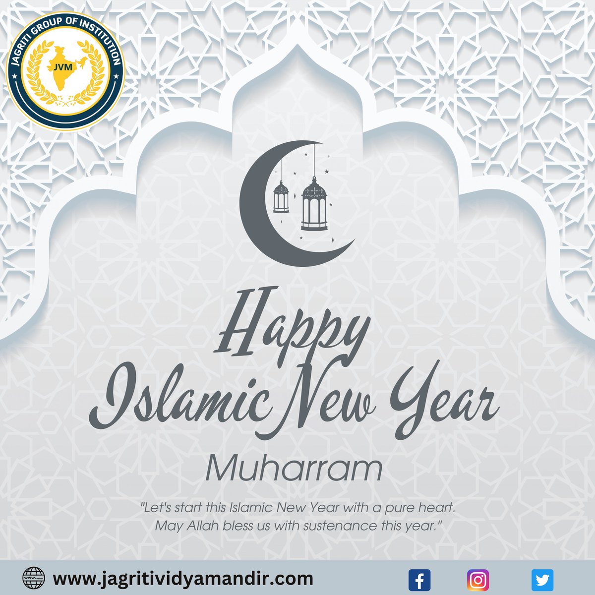 jagritigroup's tweet photo. 🌙 Wishing everyone a blessed and peaceful Muharram!  May this sacred month bring you joy, harmony, and a renewed sense of faith.   #muharram2023 #Muhram #Wishing #HappyMuharram #happymuharram2023 #happyness
#jvm #jagritigroupofinstitution #viprakalyanboard https://t.co/PClwELOLyr
