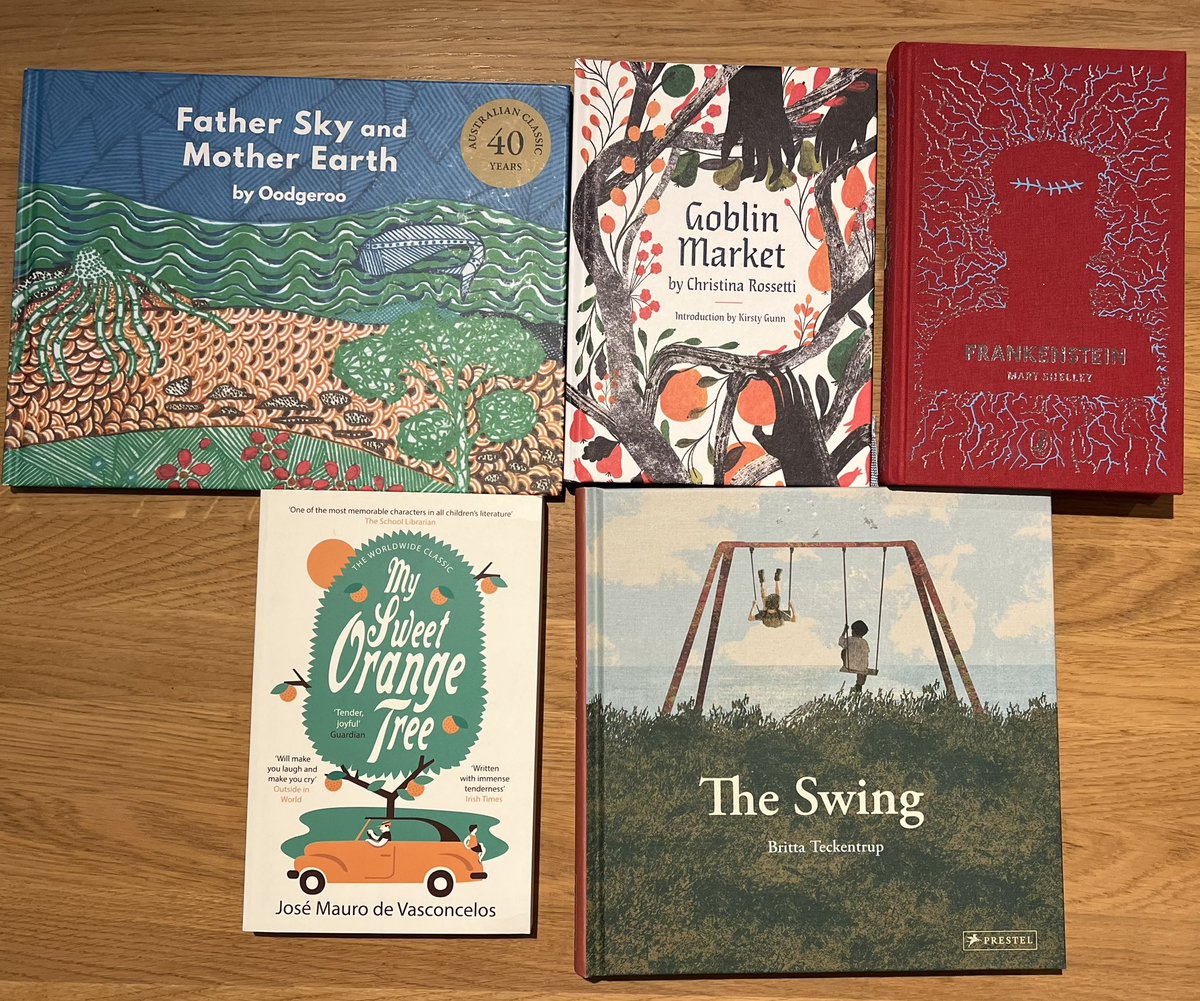 Bunch of birthday voucher books. Three beautiful editions of old favourites for rereading, and two stories new to me.