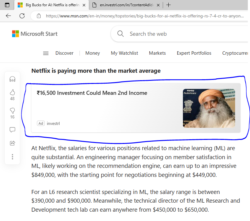 Nitin_Mevada99's tweet photo. Hello, Respected @SadhguruJV Guru, I just saw this ad. That claims that you have built wealth using a cryptocurrency software. I doubt this. I thought to bring this to your notice. The article link is in the subsequent tweet threads. https://t.co/4l1eJR2f3j