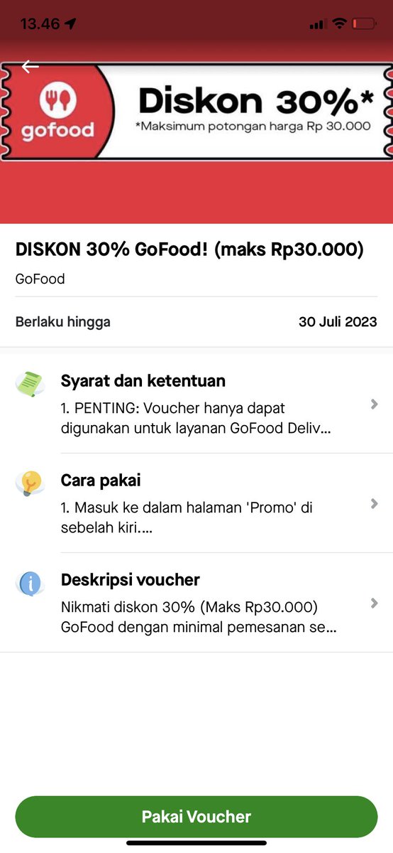 keuyvi1's tweet photo. wts voucher gofood 
disc 30% maks 30k, minbel 25k

ㅡ fee 4k
ㅡ sudah gf+ (resto ada logo gf+)
ㅡ boleh cek dulu

fast respon https://t.co/HOc5mqr6cq

#zonauang #zonajajanᅠᅠᅠ https://t.co/wP81qLkuon