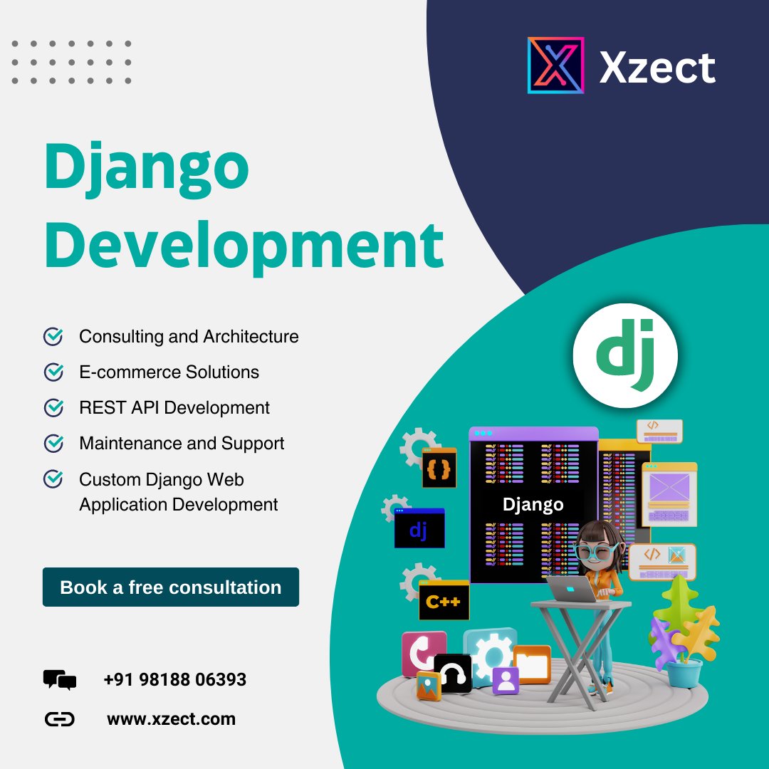 xzect_labs's tweet image. 🚀 Django Development Services by Xzect
For more details contact us:
📱 +91 98188 06393
📧 contact@xzect.com
🌐 xzect.com
#Django
#DjangoDevelopment
#PythonDeveloper
#DjangoProjects
#WebDevelopment
#python
#PythonFramework
#PythonProgramming
#DjangoCode
#xzect