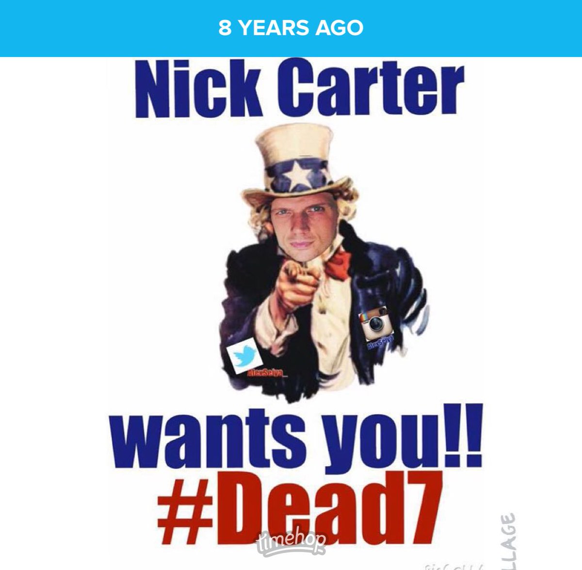 AlexSeiya_'s tweet image. I forgot I made this ⁦@nickcarter⁩ when you were looking for actors for #Dead7 😂 Nick Carter as Uncle Sam