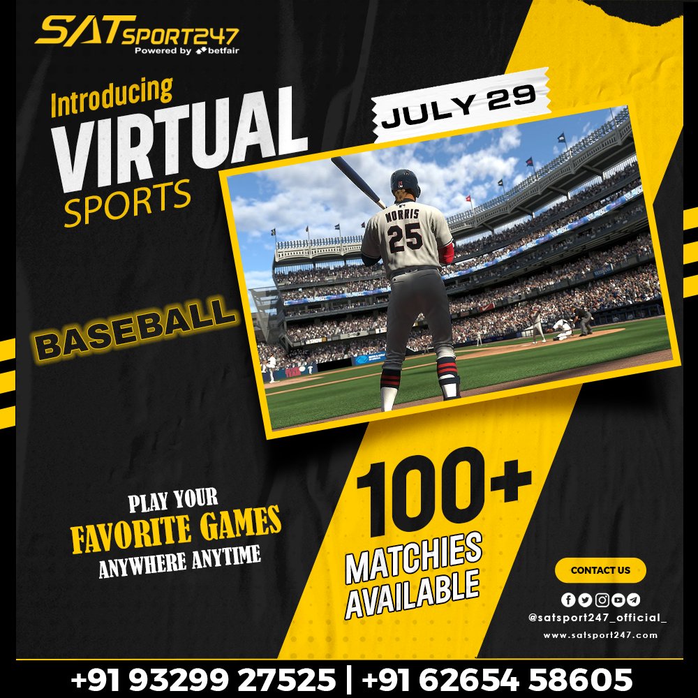 satsport_247's tweet image. 🙌𝐖𝐄𝐋𝐂𝐎𝐌𝐄 𝐓𝐎 𝐒𝐀𝐓𝐒𝐏𝐎𝐑𝐓𝟐𝟒𝟕🙌

#VIRTUALBaseball 

Easy to play Virtual Sports
🔥Anywhere anytime🔥

satsport247.com/0/RUc1R2gwbjJ6…

#Satsport247
⭕Self Deposit &amp;amp; Withdrawal
⭕Minimum Id: 500 &amp;amp; Bet:200
⭕Contact for Support: +919313028865
#Virtual #BaseBall