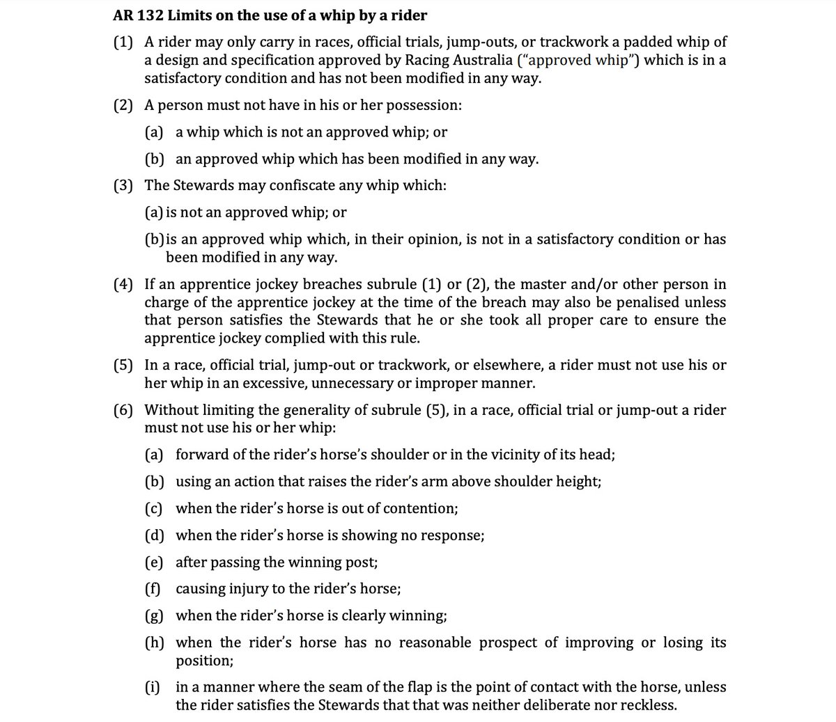 ozwedmore's tweet photo. @downestips @RacenetTweets @vickyleo @KickUpForRacing @KickCollective You'll be all to familiar with the rules, I'm sure. No doubt they leave too much room for interpretation - wouldn't it be great if we could nail it down and impose penalties?

Still hard to police, which is partly why I'm in favour of no whip. https://t.co/Ea14VsnioS