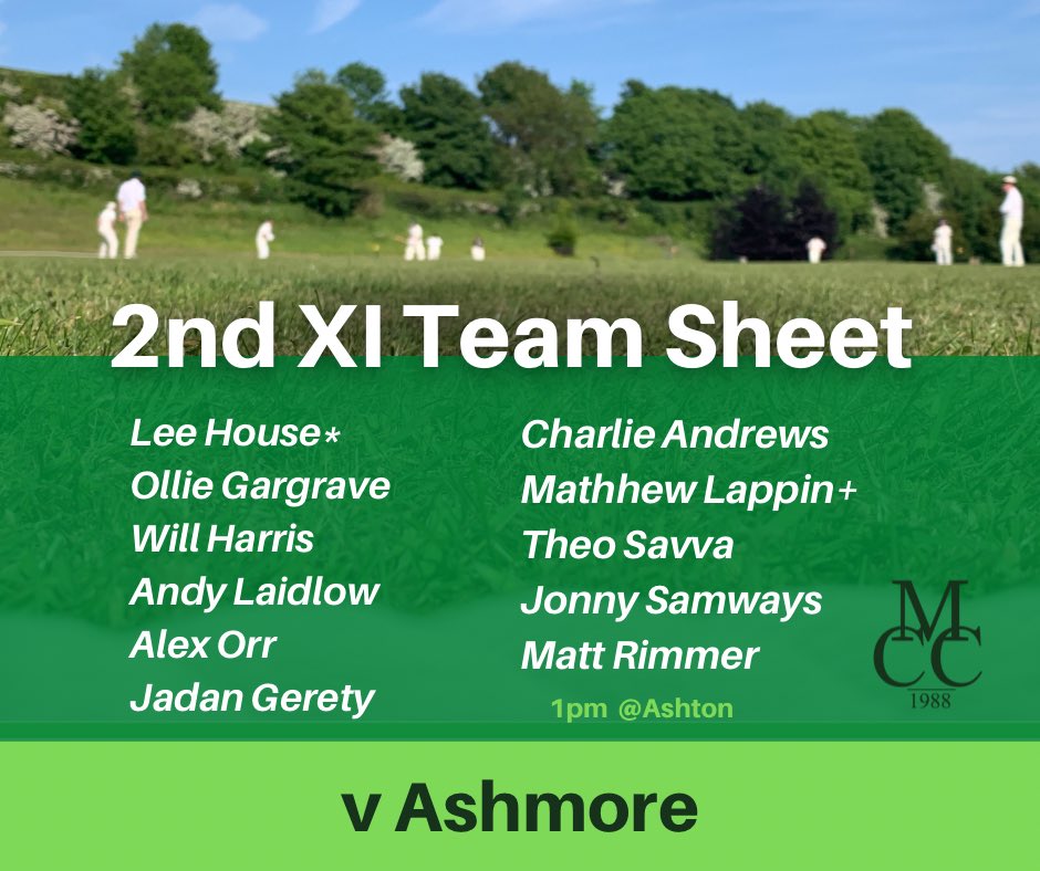 martinstowncc's tweet photo. Dare we dream of a dry ☁️🌥️🌬️ Saturday? It’s about time! Dust off your picnic rug because the covers are coming off! 🏏
MCC 1st XI are at Bere Regis today, whilst the 2s meet Ashmore at Ashton. Here’s your teams! 👇🏼 https://t.co/9826X8ALvQ