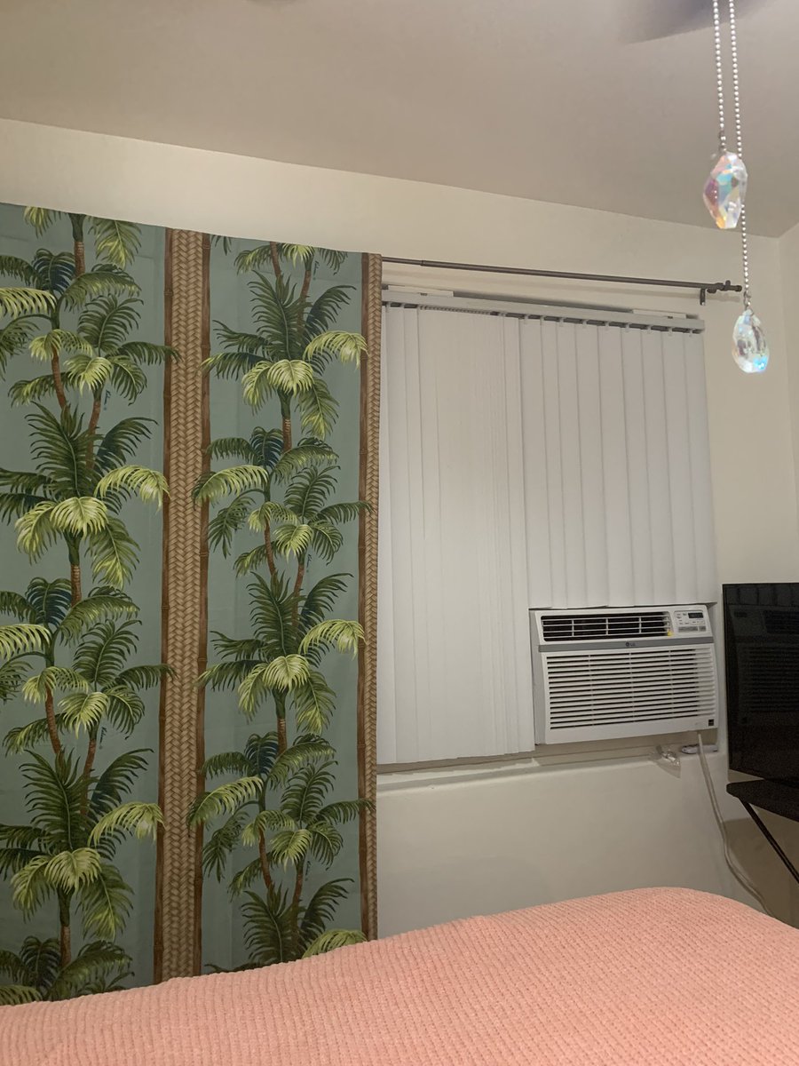 Kkigar's tweet image. 9 pm 
It took all night to hang rod 
Turns out I don’t have curtains 
Found leftover panel 
Thought I had another set 
That’s ok 👌🏼 

New curtains this weekend! 

#DifferentVibe 
#PreferablyOnSale