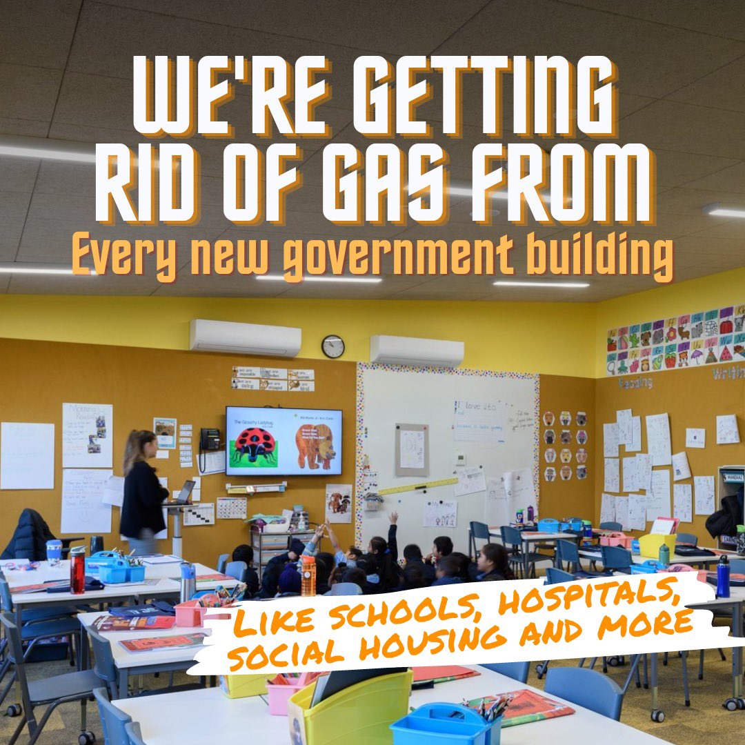 We’re getting rid of gas in new Victorian homes to slash power bills and our emissions. 

We’re leading the way, phasing it out from all new government buildings. 

It means healthier schools and hospitals, and cheaper bills for everyone moving into new public or social housing.