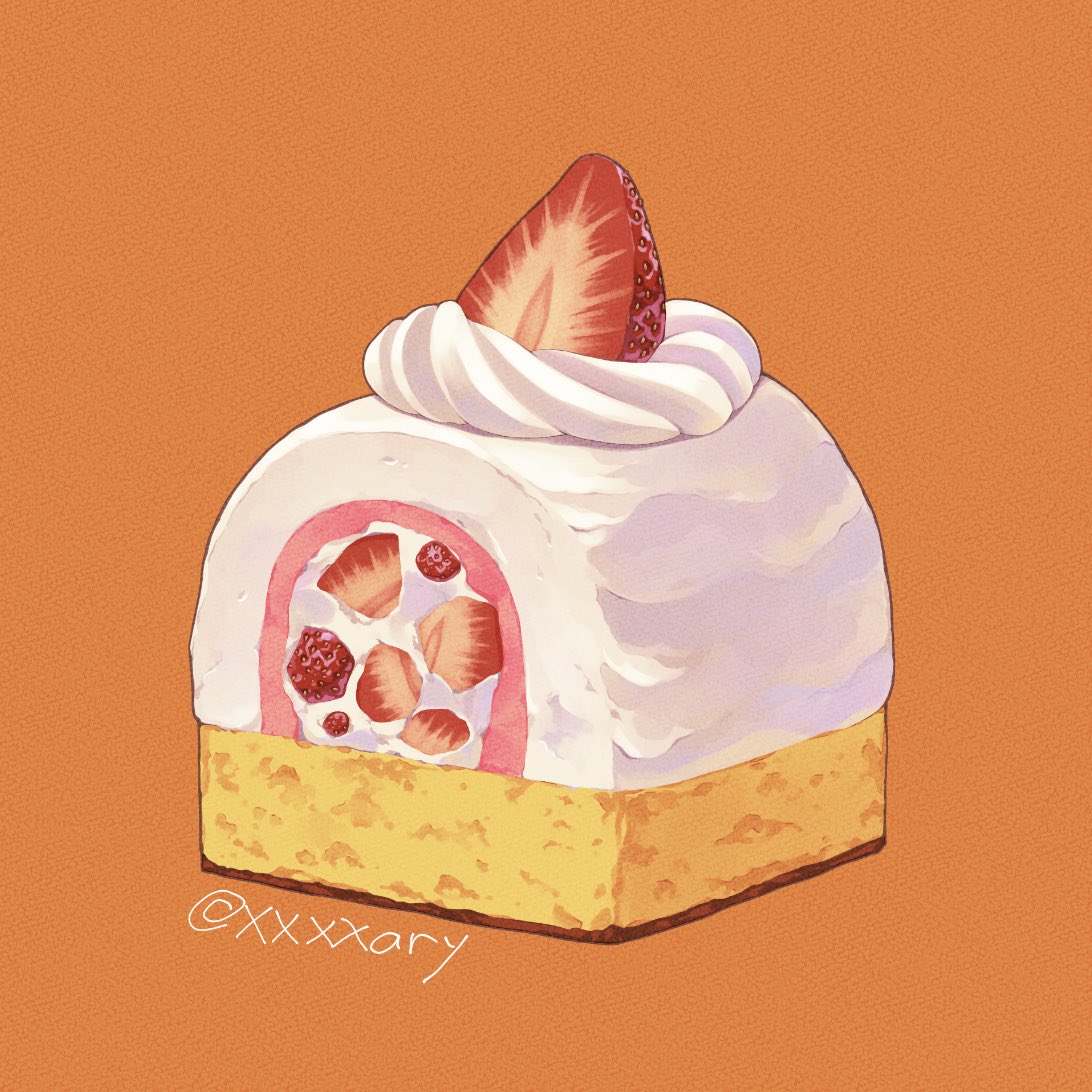 food focus food no humans strawberry simple background cake orange background  illustration images