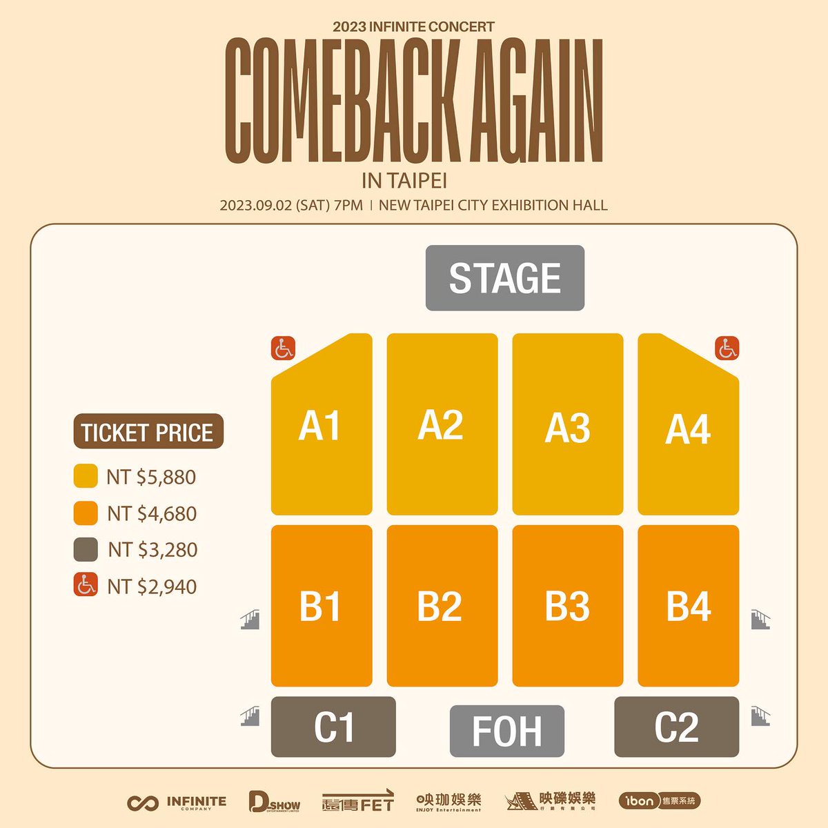 ifntinfo's tweet photo. [INFO] INFINITE "Comeback Again" Concert (Taipei)

🗓 Sat, Sep 2
🕖 7pm local
📍 New Taipei City Exhibition Hall
🎫 Far EasTone members: Aug 4, 12-5 pm local
🎫 General: Aug 5, 1:14pm local
📌 Benefits: rehearsal, group photo, signed card, signed polaroid (details TBA)

#인피니트 https://t.co/fbvu4wtXq1