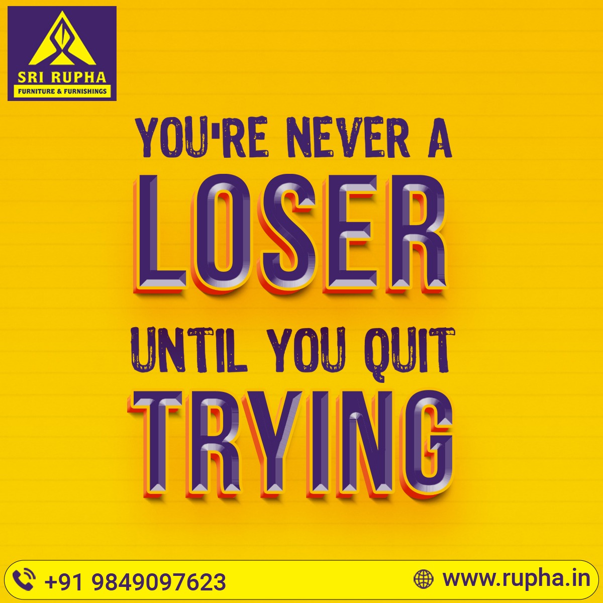 YOU'RE NEVER A LOSER UNTIL YOU QUIT TRYING😎😍

#motivationalquote #motivation #motivationthought #motivationdaily