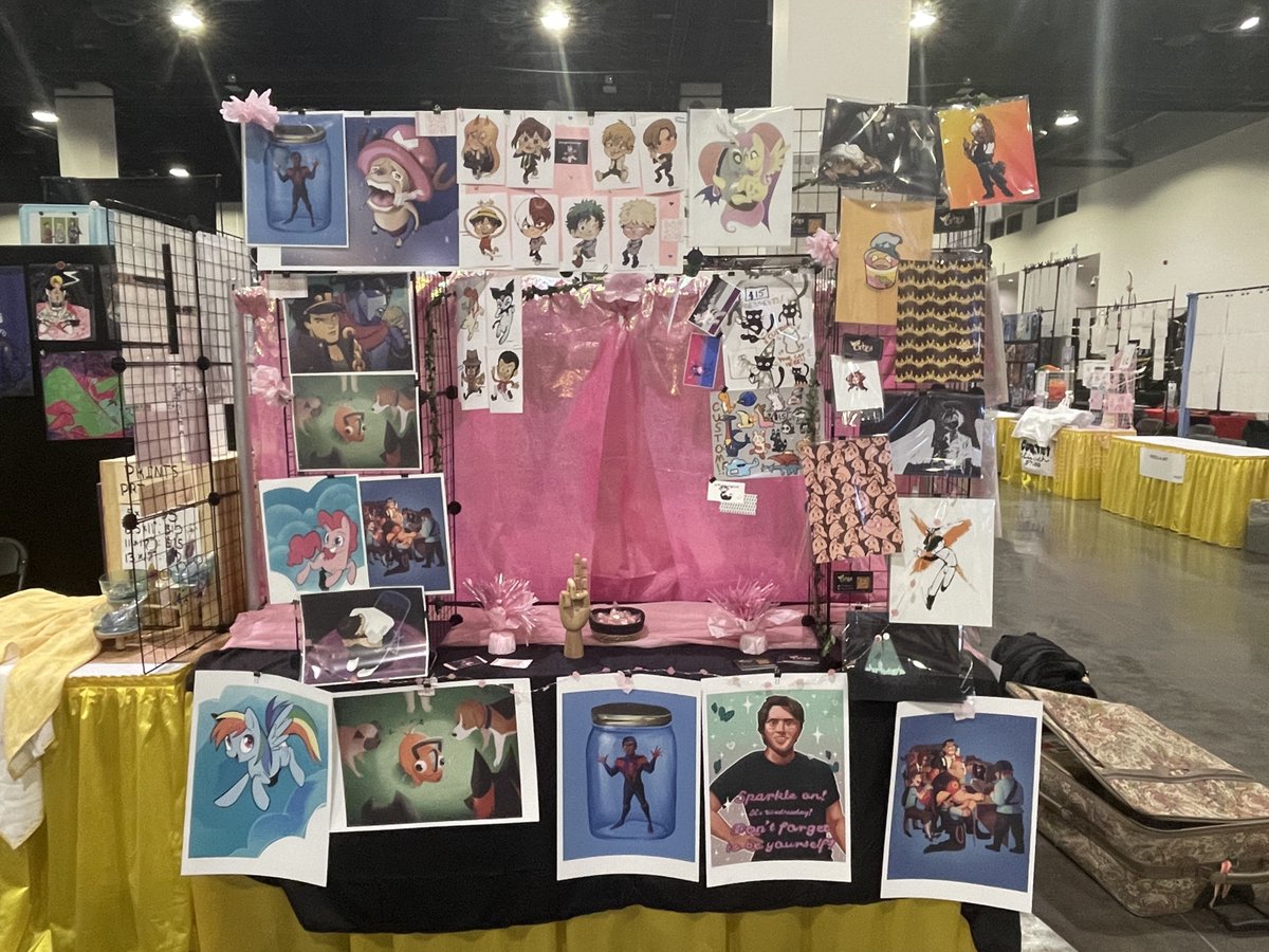 actuallylichpit's tweet photo. All set up for tomorrow! Come see us at Rhode Island Anime Con, booth AA334 🎉 #rianimecon https://t.co/grm6Zi5i86
