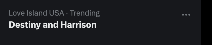 bonobochick's tweet photo. Destiny & Harrison trending even tho they were barely in the ep. ๐ค Anywho, I'm going to enjoy them as long as they last as a couple. If and when it ends, I'll still support Destiny. ๐ท๐ค #LoveIslandUSA #Darrison https://t.co/npRwR9ibfb