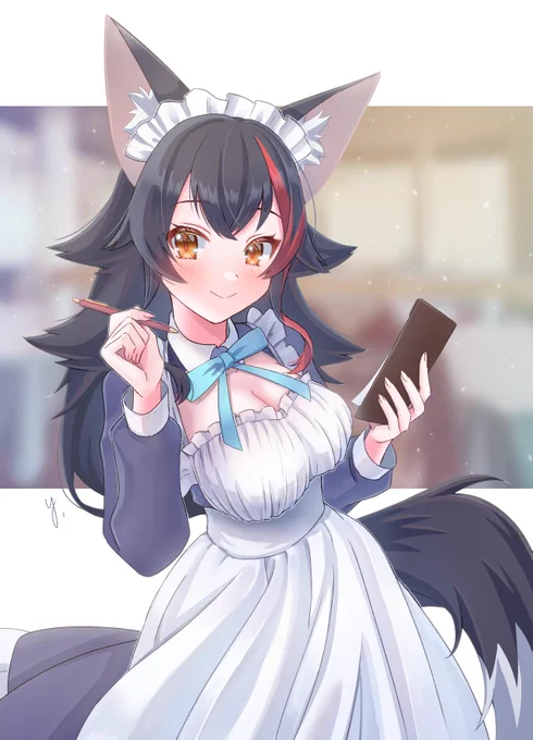 新刊に載せる ホロライブゲーマーズ メイドそろいました  #絵フブキ #みおーん絵 #できたてころね #絵かゆ