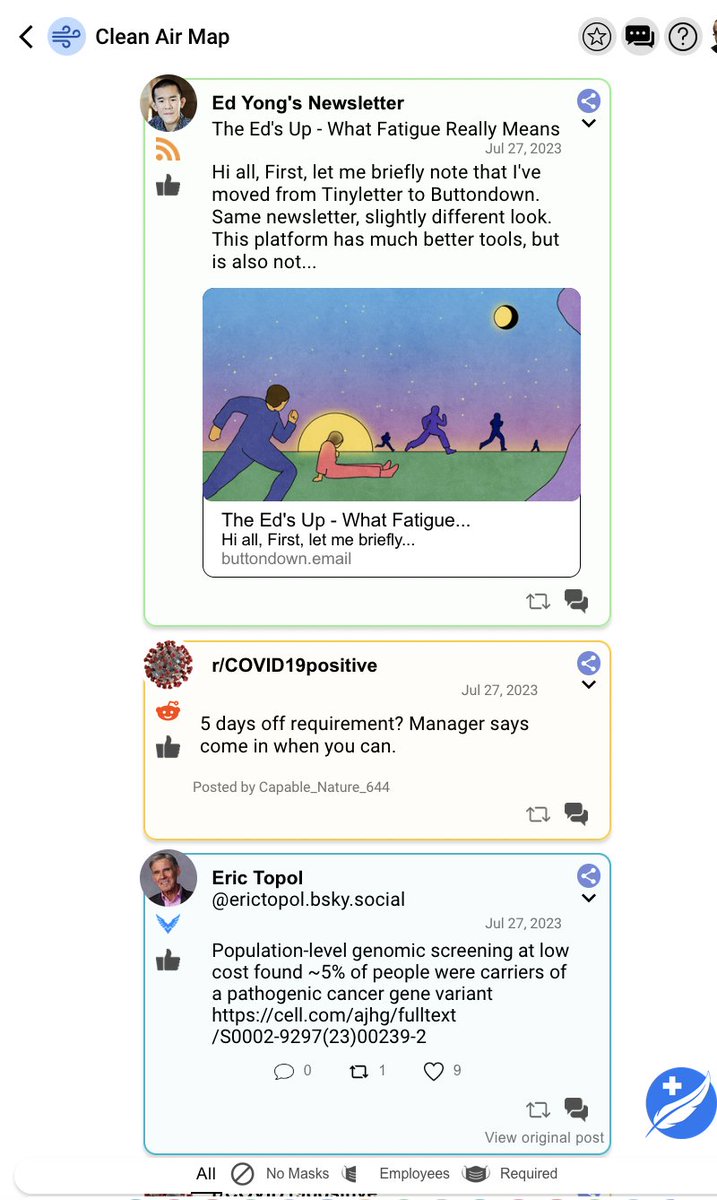 KashPrime's tweet photo. We also have a feed that draws from Covid-focused subreddits, RSS feeds, Mastodon, Bluesky, Podcasts, Youtube and other sources. There's a lot of bugs, but there's a lot of good quality discussion outside of this hellsite. Feel free to suggest any other sources we can add here! https://t.co/4XJQcQVoaj