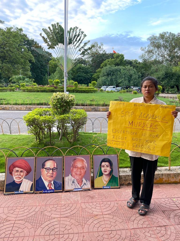 We stand in solidarity with BSF-HCU protest for the rights of PhD students from SC, ST, and OBC communities. Demand for fair opportunities and inclusivity is essential. We extend unconditional support to the protest. <a href="/rashtrapatibhvn/">President of India</a>
<a href="/dpradhanbjp/">Dharmendra Pradhan</a> <a href="/HydUniv/">Univ of Hyderabad</a> <a href="/EduMinOfIndia/">Ministry of Education</a>