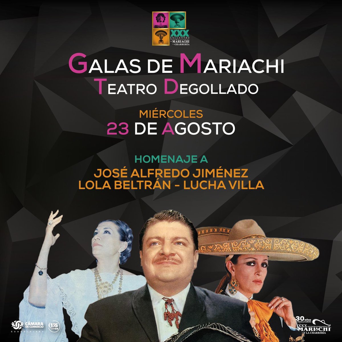 GdlTiempo's tweet photo. #GALAS 

#GalasDeMariachi en el marco del @EncMariachi en el @TeatroDegollado y el concierto magno en el @AuditorioTelmex 

Vive homenajes a: los Fernández, José Alfredo, Lola Beltrán, Lucha Villa, Juanga, Ana Gabriel, Rocío Durcal, Luis Miguel, José José entre otros https://t.co/XBrqRLif3y