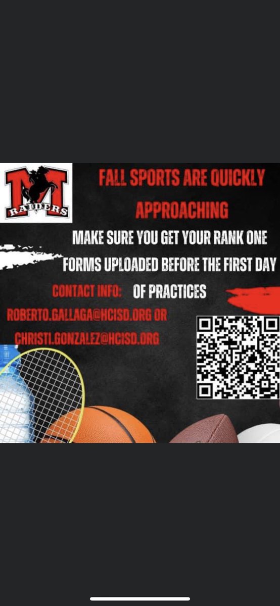 📢 Attention incoming 7th and 8th grade athletes! Make sure you have all the necessary forms uploaded onto RankOne before participating  in ANY sport!