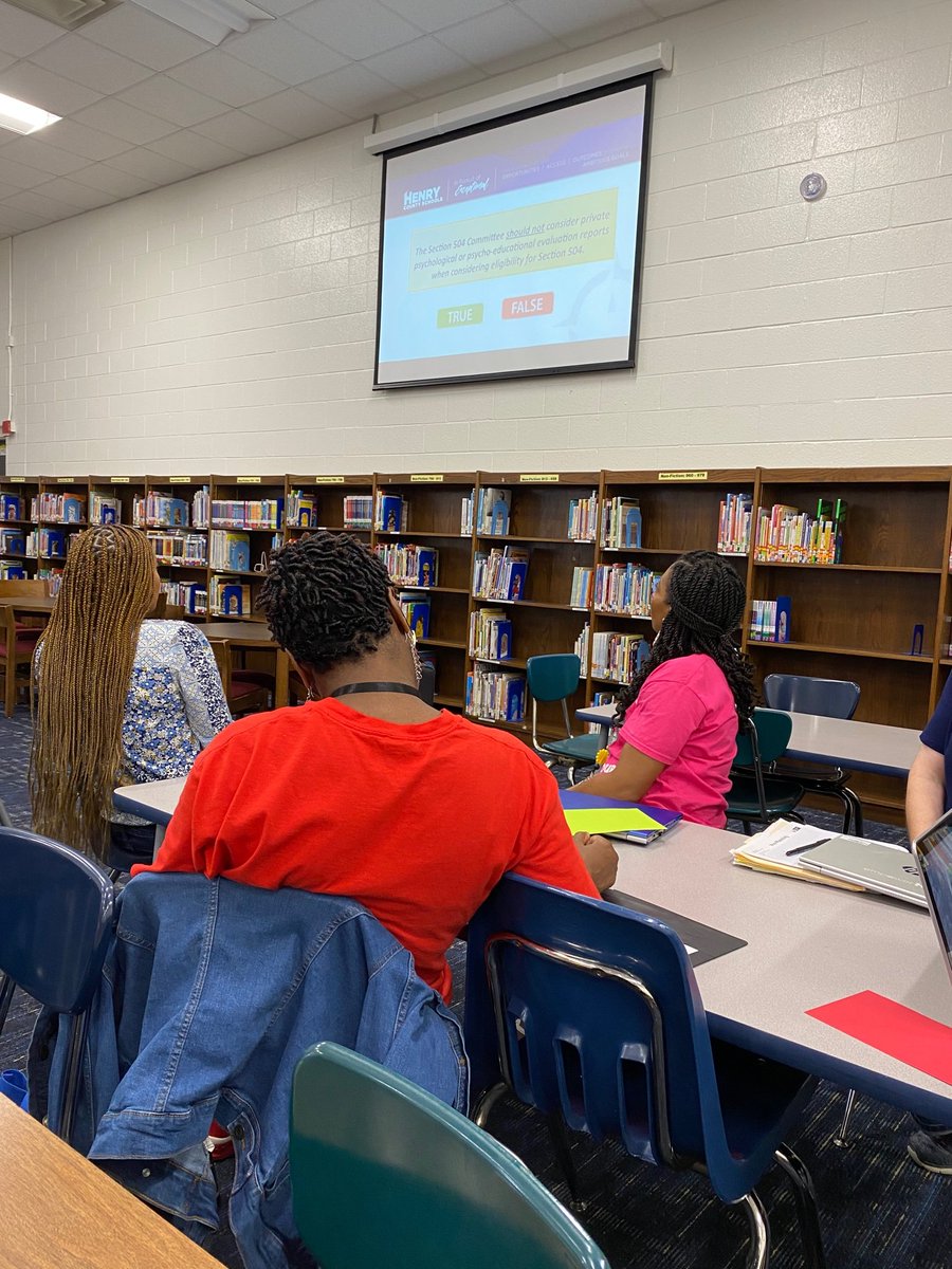 Winning for every child means that we must be proactive about responding to students' needs. So many ah-ha moments and good questions from the @OAK_HCS owls.  #Section504 #KnowThePlan #FollowThePlan