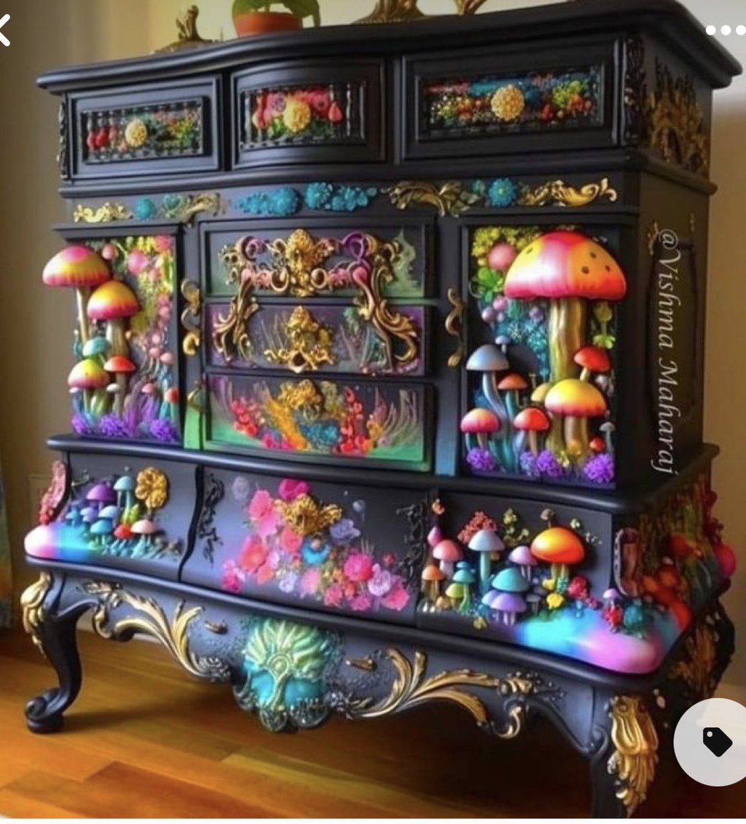 This is downright phenomenal❣️❤️😍🥰🎨🍄🍄🍄 #furnitureART #ShroomInspired