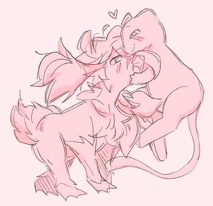 commission for @/ their ocs shay and mew