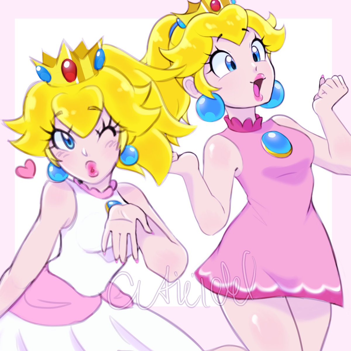 After so many days of being busy, I have finally get to finish this art piece🩷 :,D 
#princesspeach