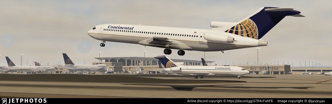 A Continental Airlines 727-200 blasting out of Memphis on its way to Newark on January 16th, 2000.