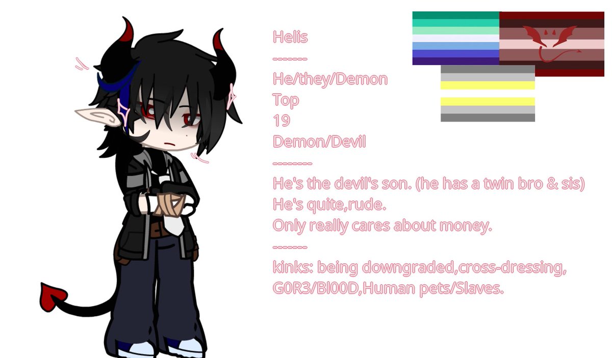 ra1n_slvt's tweet photo. ( demon boy,: Helis ! 🩷 )
-
!!OC FOR A GCMM I'M MAKING!!
-
( btw,he has 3 forms: Original form,Human form and VOID form. )
.
.
.
.
#gacha #GachaEdit #gachasfw #gachasfwcommunity #gachasfwedit #gachaclub #gachagay #gachacommunity #gcmm #gachaocs #gachansfw #gachaheatgay https://t.co/DOHvjuH2ma