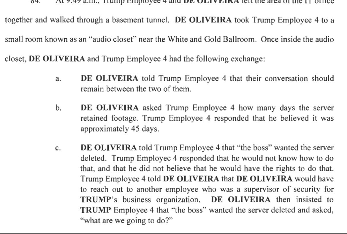 julie_kelly2's tweet photo. This is the sum total of DOJs claims that Trump ordered the deletion of security video.

That’s it. Then Trump produced 9 months of footage to Biden’s DOJ. Actually the equivalent of 1100 days bc multiple cameras. https://t.co/Q448OvoljZ