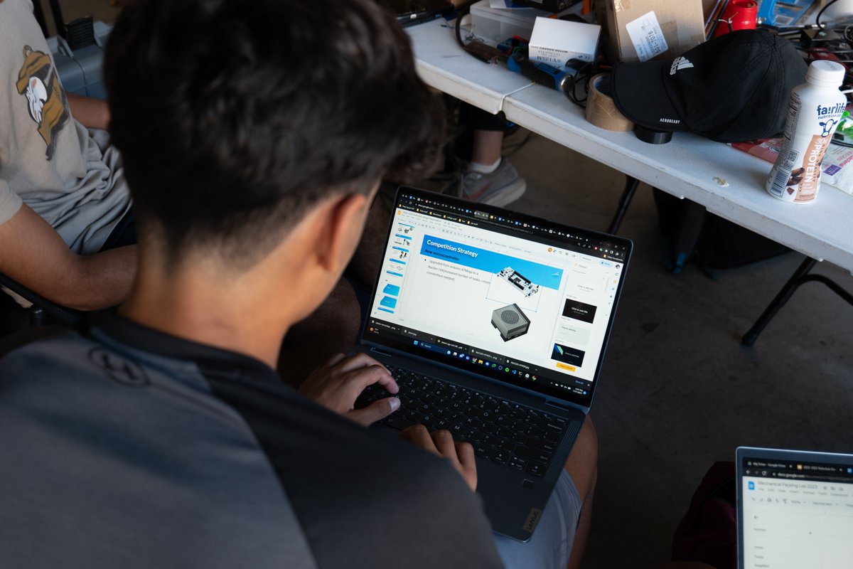 AVBotz's tweet photo. Day 54: Another Task Down ✅

Photo 1: Aarav working on our technical design presentation 

Photo 2: Eaton putting the rack in

Photo 3: Marlin going for DHD front &amp; DHD down task

Photo 4: New nucleo hat manufactured by Sean &amp; Eaton 

See you tomorrow! https://t.co/VYm5L0vp0G