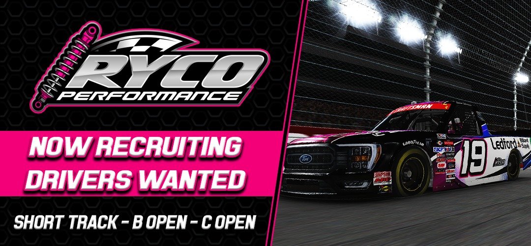 Join Team RYCO Today 

We are revamping our B Xfinity, C Truck, and Short Track Program in preparation for the new upcoming season! We are currently looking for drivers to fill some of our seats and get you into Victory Lane! 

Work hand in hand with some of the best builders on