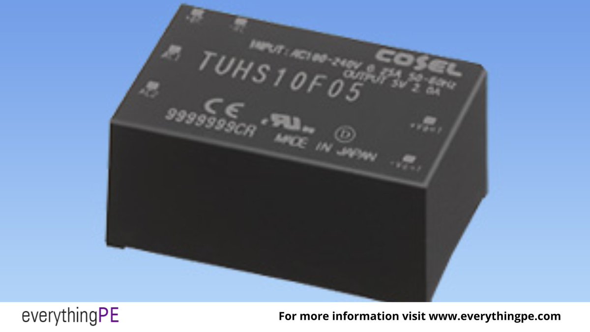 Power up with the 10 W Isolated AC-DC Converter from Cosel 

Learn more: ow.ly/QuKB50Po9ON

#product #datasheet #powermanagement #powerelectronics #quotation #acdc #converters #powersupplies @CoselPower