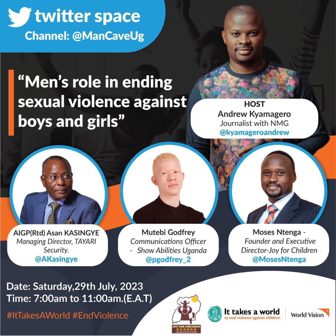 MosesNtenga's tweet photo. Happening Now! Men’s role in ending sexual violence against boys and girls.  Tune in. https://t.co/CTVmTDr7Ec
