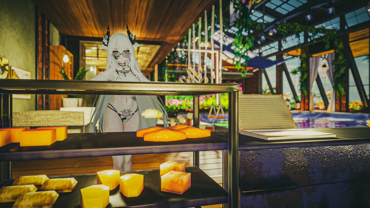 Kureha_VR's tweet photo. 시원하게 풀장에서 
#VCPG #VRChat https://t.co/pGxeWm4Lpy