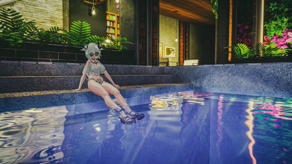 Kureha_VR's tweet photo. 시원하게 풀장에서 
#VCPG #VRChat https://t.co/pGxeWm4Lpy