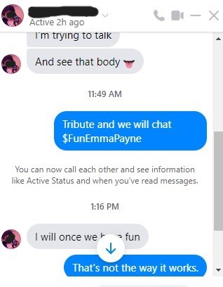 FunEmmaPayne's tweet photo. PSA to potential new subs.  Don't do this.  This is not the way to approach.  We want men that know how to respectfully talk to us, not boys.  Any men want to try? $FunEmmaPayne
#Findom #Paysub #Paypig #Mistress #Goddess https://t.co/HN51ceXBjR