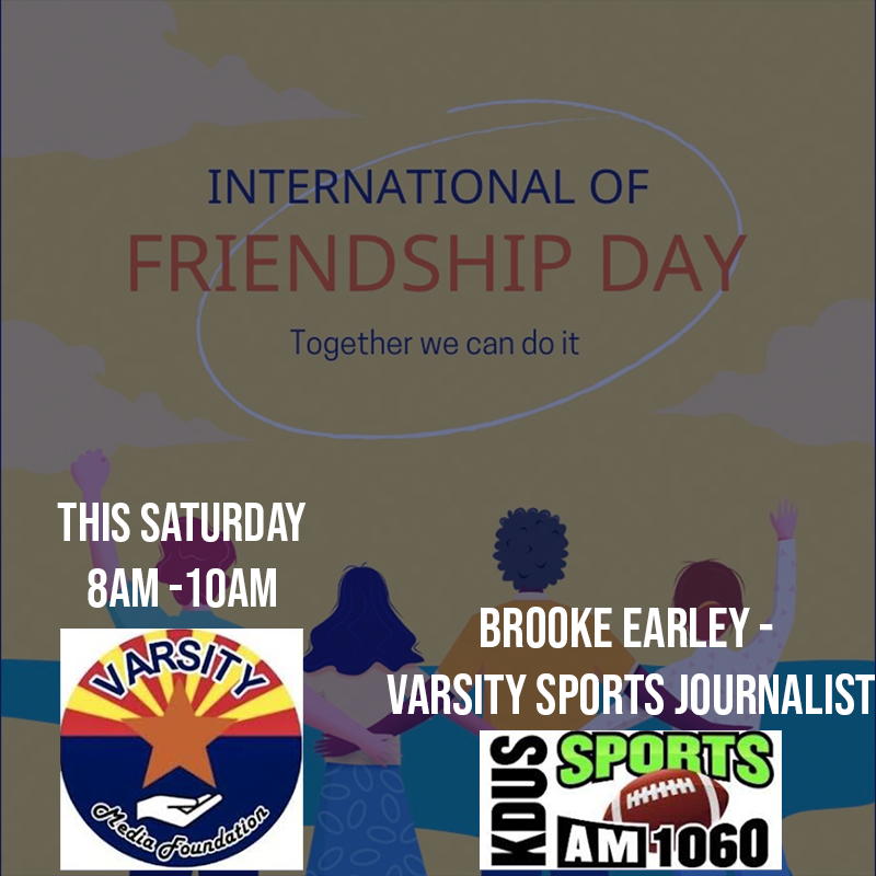 b_sodell's tweet photo. This Saturday morning, @VarsityShow's @BrookeEarley2  looks into the International Day of Friendship! Tune in live from 8AM-10AM on @KDUSAM1060 or https://t.co/vgmpMIlcYd to hear the history and some interesting facts about the day! https://t.co/rgKigY2Jzl