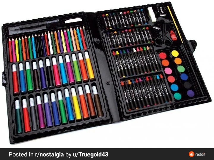 You can get a box of crayons from the dollar store. Or if you're feeling really spry, one of these bad boys from - dig this - Walmart.