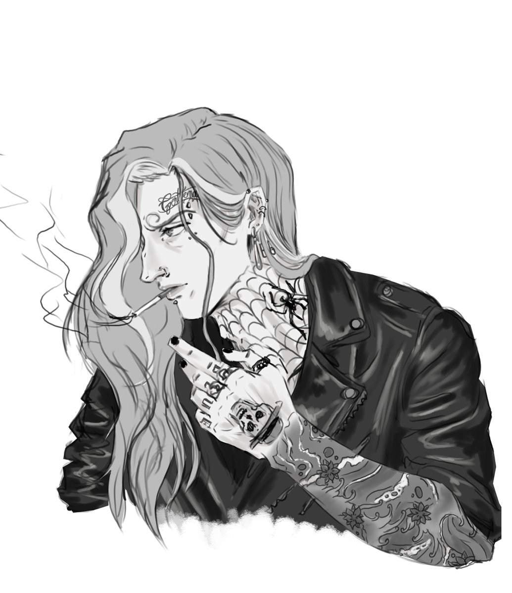 slanbitch's tweet photo. sanji sketch from the tatto artist AU https://t.co/TG4e367zAX