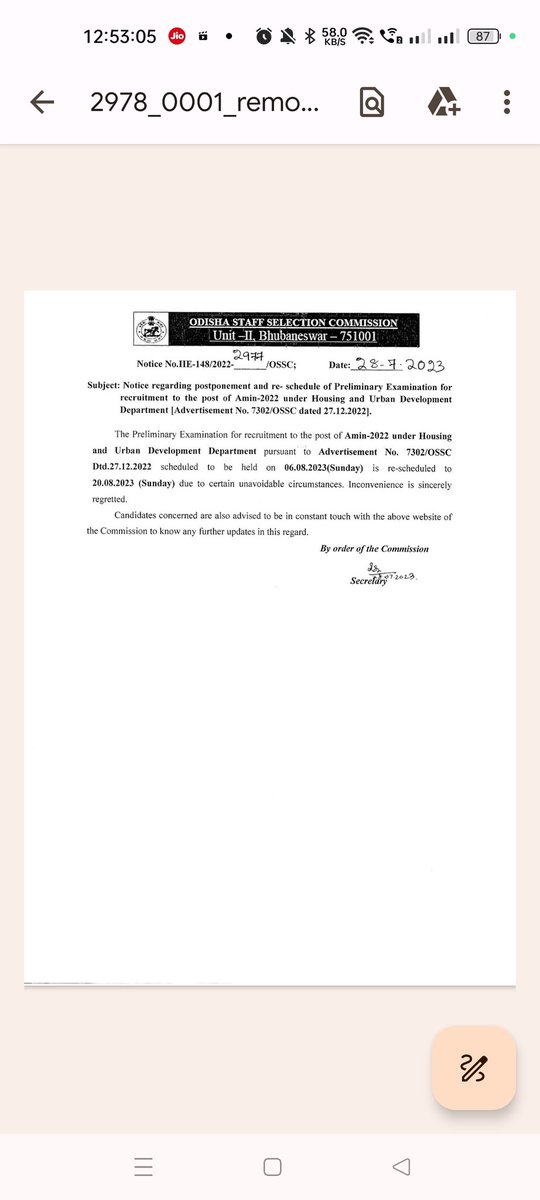 LaxmidharSir's tweet photo. Respective Sir @abhayips86 OSSC AMIN EXAM is Scheduled to be held on 20th August as per Yesterday's notification but unfortunately, the CTET examination is also scheduled on the same 20th August which overlaps both Exams hence requesting you sir to kindly consider the above matter & help to change the examination dates.  @MoSarkar5T @cbseindia29