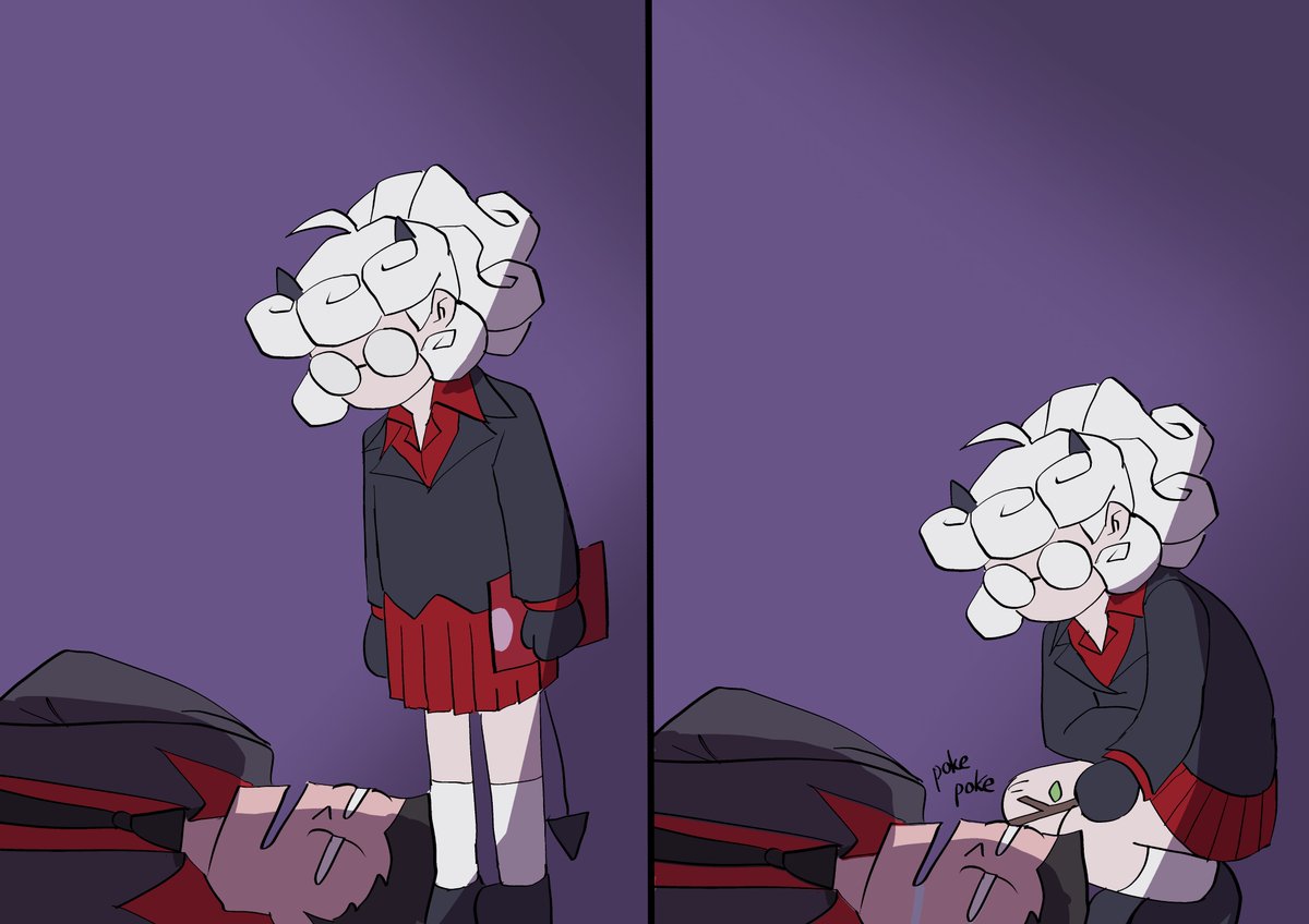 S4See's tweet photo. [#Helltaker FAN COMIC]
 The High school of Hell - 12.5 https://t.co/iq4a5FSI54