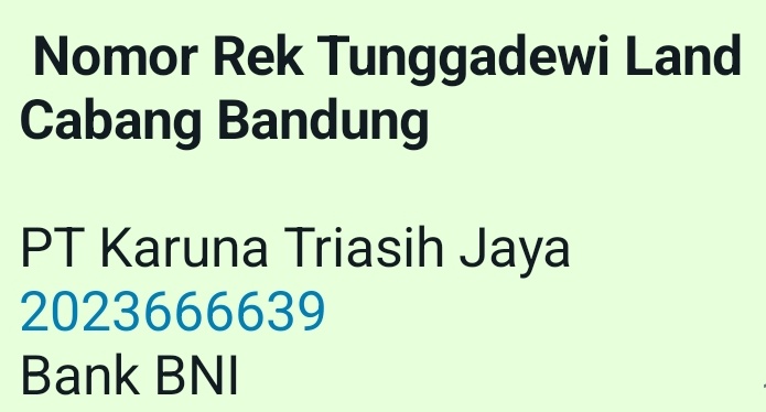 Masyarakat di area bandung (cibeunying kidul, taman kopo katapang dsktrnya) waspada penipuan jual tanah kavling. diduga sindikat jaringan KPTI muhammad randi ginting dan marisa putri kini beroperasi disana mengaku sbg Tunggadewi Land Indonesia atau PT Karuna Triasih jaya