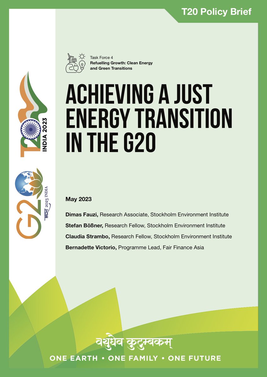 FairFinanceAsia's tweet photo. 📢@g20org must shift financing to #renewableenergy &amp; ensure protection of the rights of #communities #workers &amp; #women in the process. More via @SEI_Asia &amp; FFA's @T20org policy brief: https://t.co/0NhJcojwiY #justenergytransition @beavictorio99 @dimfaw @sboessner Claudia Strambo https://t.co/S37RFfIsFB