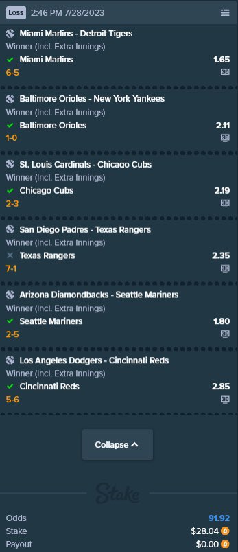 SafeNFT_'s tweet photo. @Stake I only lost my amazing parlay by one today do your thing 🙏🏾 https://t.co/bHMVlxY6xK